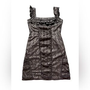 Y2K lace brown dress, medium